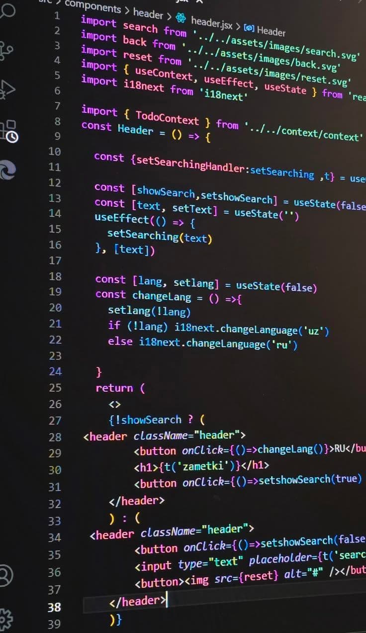 Code editor displaying lines of code
